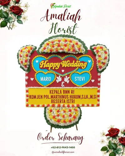 Karangan Papan Bunga Pernikahan aquarius boutique hotel palangkaraya